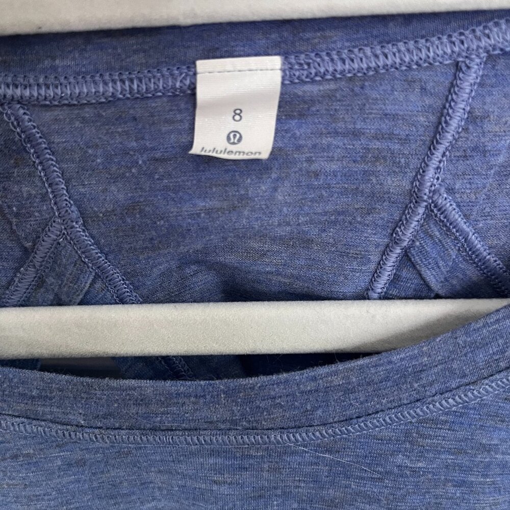 Lululemon Blue Open Cross Back Long Sleeved Top - Picture 3 of 4